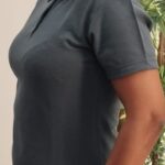 Camiseta Polo Feminina Chumbo