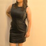 Vestido de couro sintético Preto