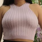 Regata Trança Tricot Lilas