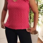 Blusa com babado nas mangas Pink