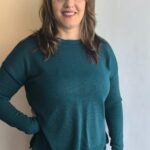 Blusa de tricot gola Redonda detalhe lateral Verde Mosgo