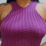 Regata Trança Tricot Roxo